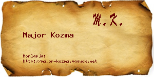 Major Kozma névjegykártya