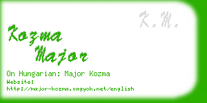 kozma major business card